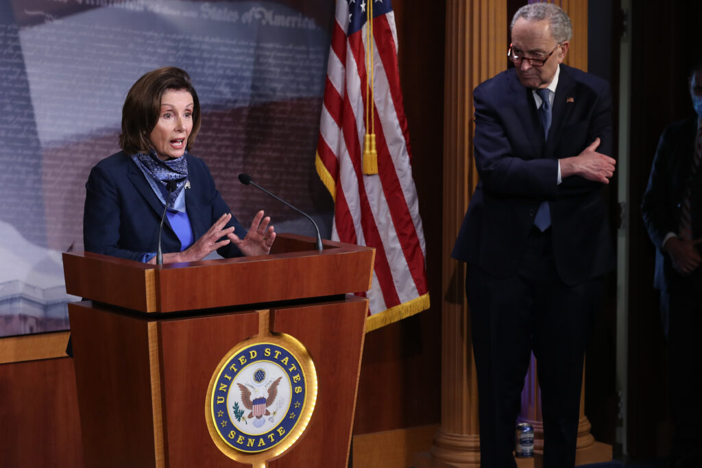 House Speaker Nancy Pelosi and Senate minority leader Chuck Schumer have sent FBI Director Chris Wray a letter asking for a briefing about alleged foreign interference efforts in this year’s election. House Speaker Nancy Pelosi and Senate minority leader Chuck Schumer have sent FBI Director Chris Wray a letter asking for a briefing about alleged foreign interference efforts in this year's election. (Chip Somodevilla/Getty Images)