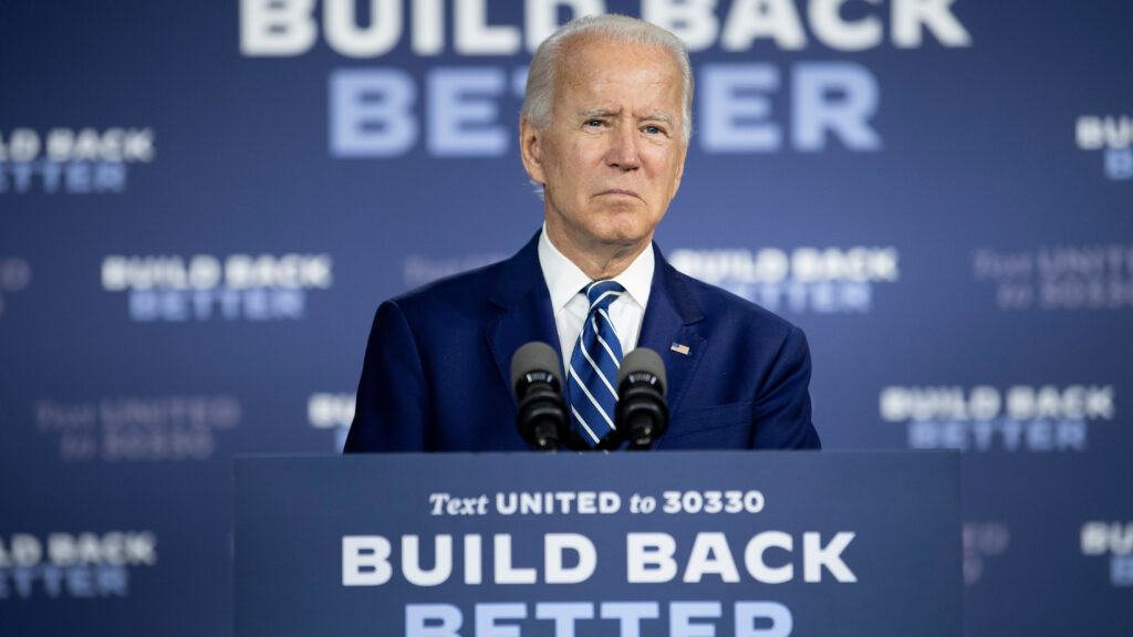 Presumptive Democratic presidential nominee Joe Biden, seen here on July 21, has unveiled the fourth plank of his “Build Back Better” agenda to address racial inequities. Presumptive Democratic presidential nominee Joe Biden, seen here on July 21, has unveiled the fourth plank of his