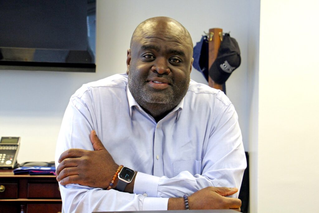2020 08 06-e lee-tumar alexander-philadelphia municipal services building-managing directors office Philadelphia's First Deputy Managing Director Tumar Alexander. (Emma Lee/WHYY)
