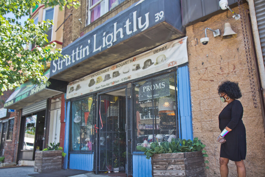 2020 8 18 k paynter black business owners-7 Gwendolyn Hosey is the owner of Struttin’ Lightly, an accessory store in danger of closing because of the pandemic. (Kimberly Paynter/WHYY)