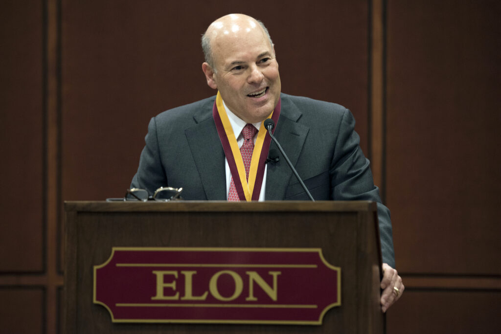 Virus Outbreak Postal Service In this March 1, 2017, file photo, Elon Trustee Louis DeJoy is honored with Elon's Medal for Entrepreneurial Leadership in Elon. N.C. (Kim Walker/Elon University via AP)
