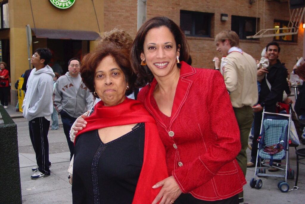 Election 2020 Kamala Harris Origin Story This 2007 photo provided by the Kamala Harris campaign shows her with her mother, Shyamala, at a Chinese New Year parade. (Kamala Harris campaign via AP)