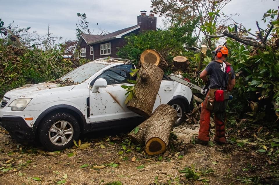 Storm damage 1 Members of Team Rubicon, a volunteer group of veterans who respond to disasters, clear out storm damage near Dover earlier this month. (Courtesy of Team Rubicon)