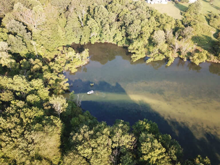 Bentonite clay spills into Marsh Creek Lake. (Courtesy of Chris DiGiuilo)