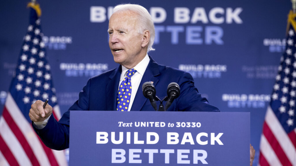 Democratic presidential candidate former Vice President Joe Biden speaks at a campaign event in Wilmington, Del., Tuesday, July 28, 2020. Democratic presidential candidate former Vice President Joe Biden speaks at a campaign event in Wilmington, Del., Tuesday, July 28, 2020. IAndrew Harnik/AP Photo)