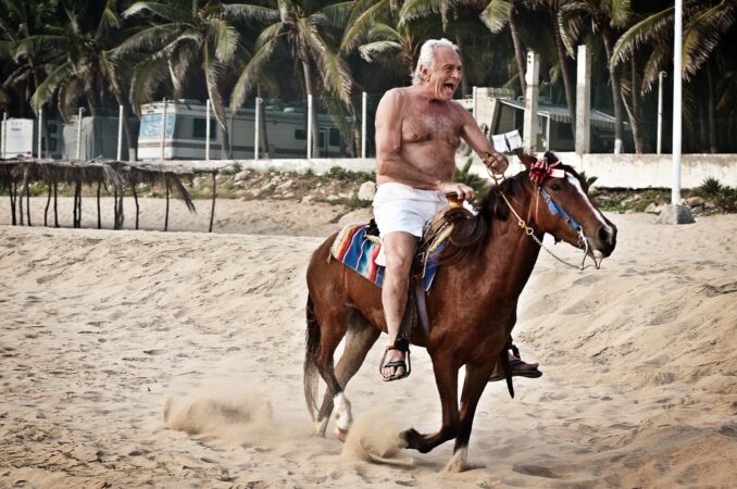 Avram Woidislawsky is pictured on horseback in 2020 on a recent family vacation
