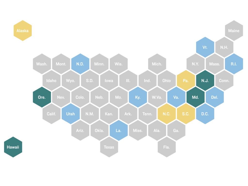 States that have made their contact tracing data public are green. Source: NPR survey of state public health departments, NPR and member station reporting, local media reports and National Association of County and City Health Officials. (Ruth Talbot/NPR)