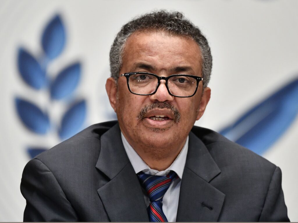 World Health Organization Director-General Tedros Adhanom Ghebreyesus says that while some COVID-19 vaccine candidates have progressed to phase three testing, the world must remain reliant on “the basics” of disease control. Tedros is seen here last month in Geneva.