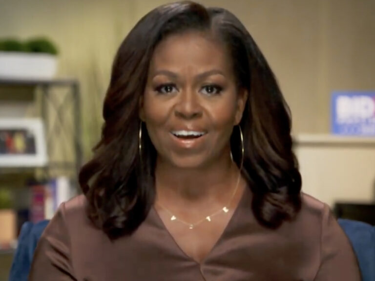 MILWAUKEE, WI - AUGUST 17: In this screenshot from the DNCC’s livestream of the 2020 Democratic National Convention, Former First Lady Michelle Obama addresses the virtual convention on August 17, 2020.  The convention, which was once expected to draw 50,000 people to Milwaukee, Wisconsin, is now taking place virtually due to the coronavirus pandemic.  (Photo by DNCC via Getty Images)  (Photo by Handout/DNCC via Getty Images)