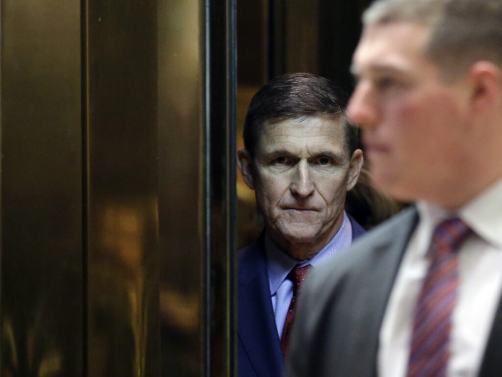 Michael Flynn, here at Trump Tower in December 2016, spent less than a month in the role of President Trump’s national security adviser. Michael Flynn, here at Trump Tower in December 2016, spent less than a month in the role of President Trump's national security adviser. (John Angelillo/Pool/Bloomberg via Getty Images)