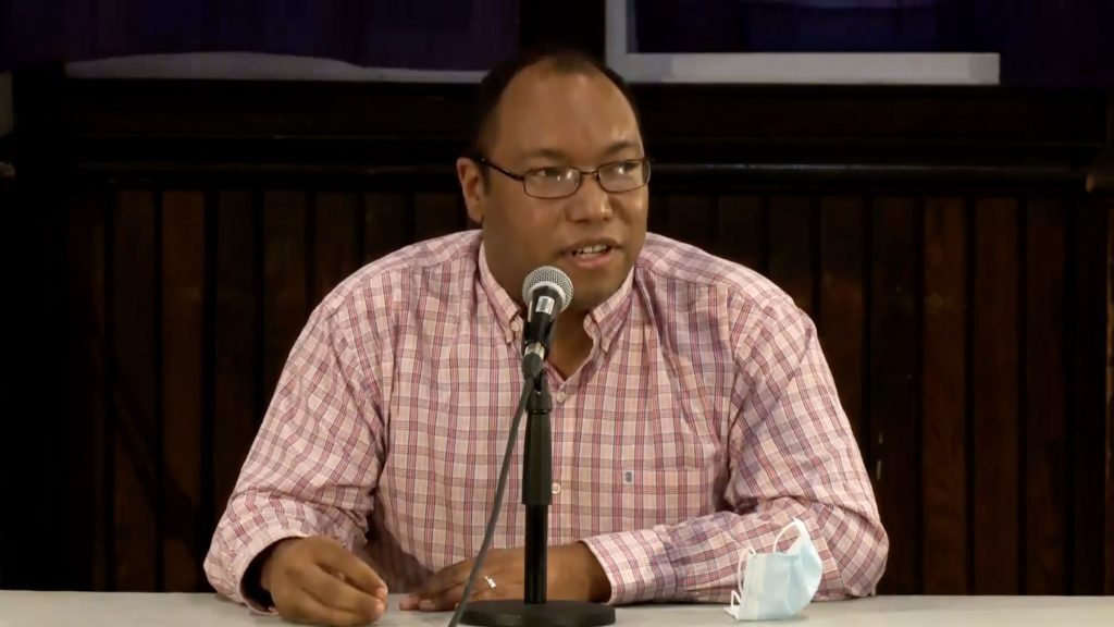 jared-jackson-black-jewish-leader-1024×576 Jared Jackson, executive director of Jews in ALL Hues, speaking at a roundtable with Black and Jewish leaders on Tuesday night. (Livestream screenshot)