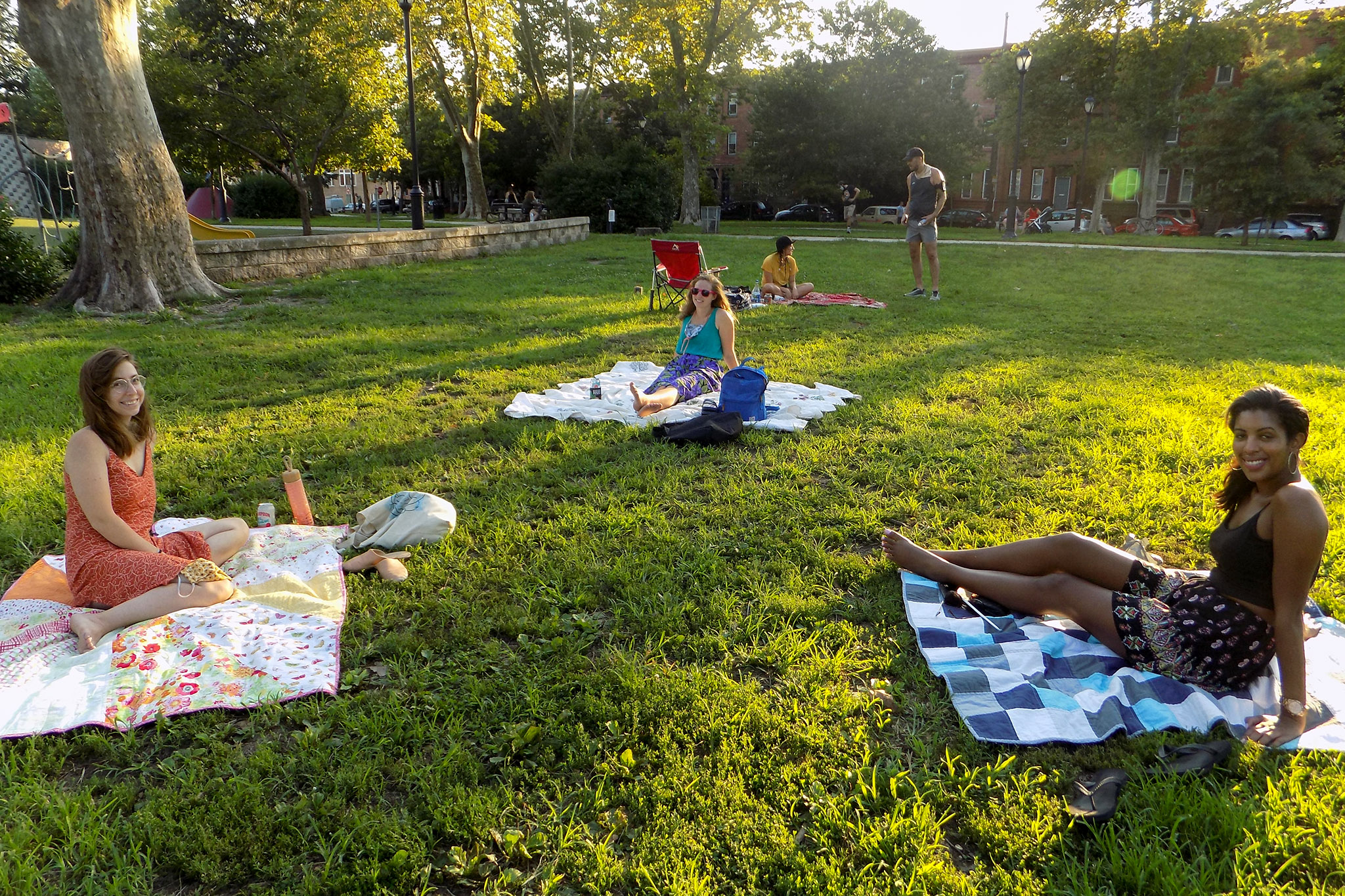 Jessica Stern, Tara Taylor and Vanessa Watson hang out at a local park