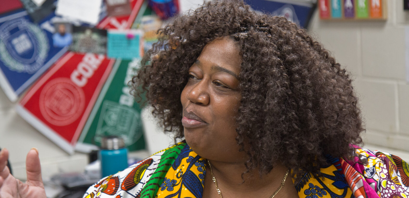 Aliya Cantanch-Bradley is the principal of the Mary McLeod Bethune School in Philadelphia. (Kimberly Paynter/WHYY)