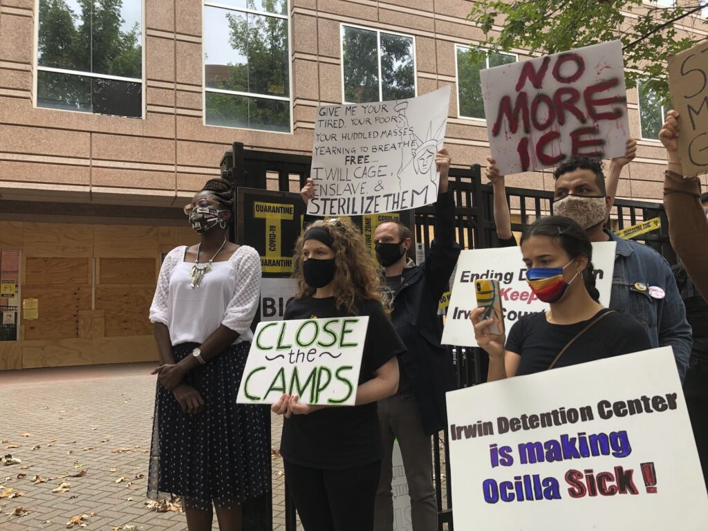 Immigration Detention Georgia Dawn Wooten, left, a nurse at Irwin County Detention Center in Ocilla, Georgia, speaks at a news conference in Atlanta