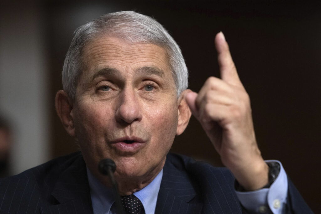 APTOPIX Virus Outbreak Congress Dr. Anthony Fauci, Director of the National Institute of Allergy and Infectious Diseases at the National Institutes of Health, testifies during a Senate Senate Health, Education, Labor, and Pensions Committee Hearing on the federal government response to COVID-19 on Capitol Hill Wednesday, Sept. 23, 2020, in Washington. (Graeme Jennings/Pool via AP)