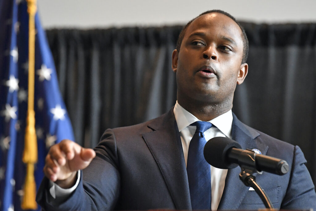 Racial Injustice Breonna Taylor Kentucky Attorney General Daniel Cameron addresses the media following the return of a grand jury investigation into the death of Breonna Taylor, in Frankfort, Ky., Wednesday, Sept. 23, 2020. (AP Photo/Timothy D. Easley)