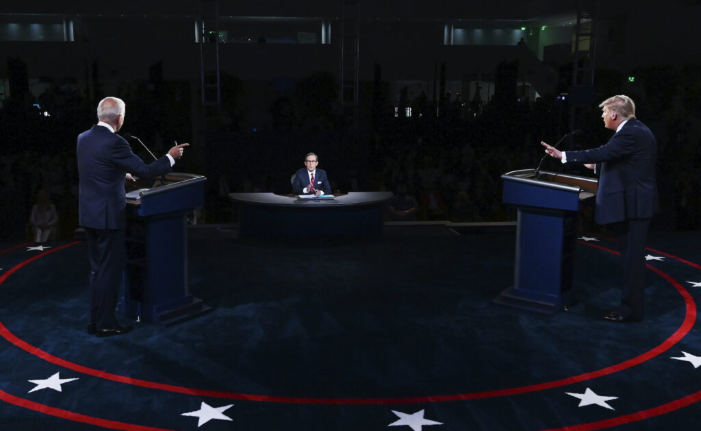 President Donald Trump and Democratic presidential candidate former Vice President Joe Biden participate in the first presidential debate