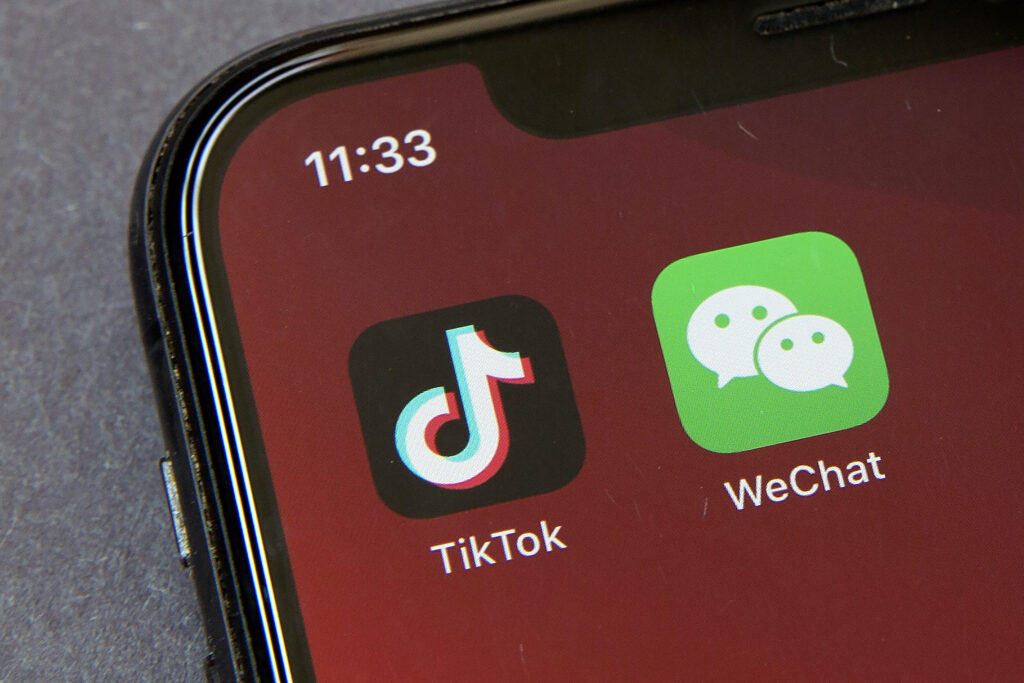TikTok and WeChat apps TikTok and WeChat apps