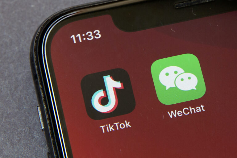 TikTok and WeChat apps