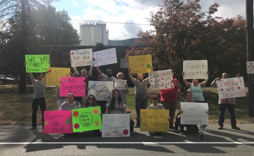 FullSizeRender A protest outside of the Shop-Vac Corp. headquarters in Williamsport, Pa., on Monday, September 28. It was organized through the ‘Shop Vac Together We Are Strong’ Facebook page.” (Provided by Candice Gair)