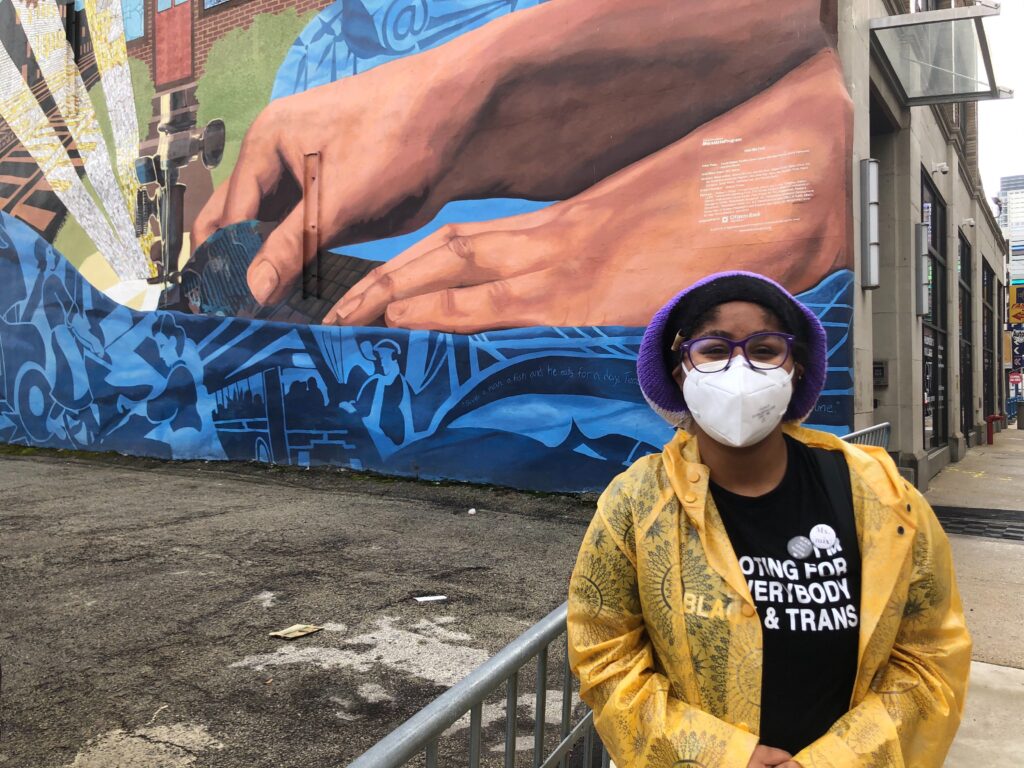 IMG_2990 Brie Golphin attended the March to End Rape Culture in Philadelphia Saturday, the same day President Donald Trump announced his Supreme Court nominee. (Nina Feldman/WHYY)