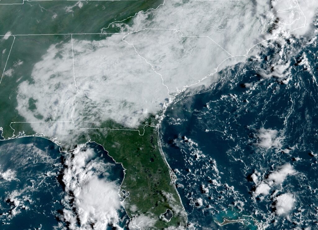 NOAA_geocolor_091020 A geocolor image shows the view from a NOAA satellite over the East Coast.