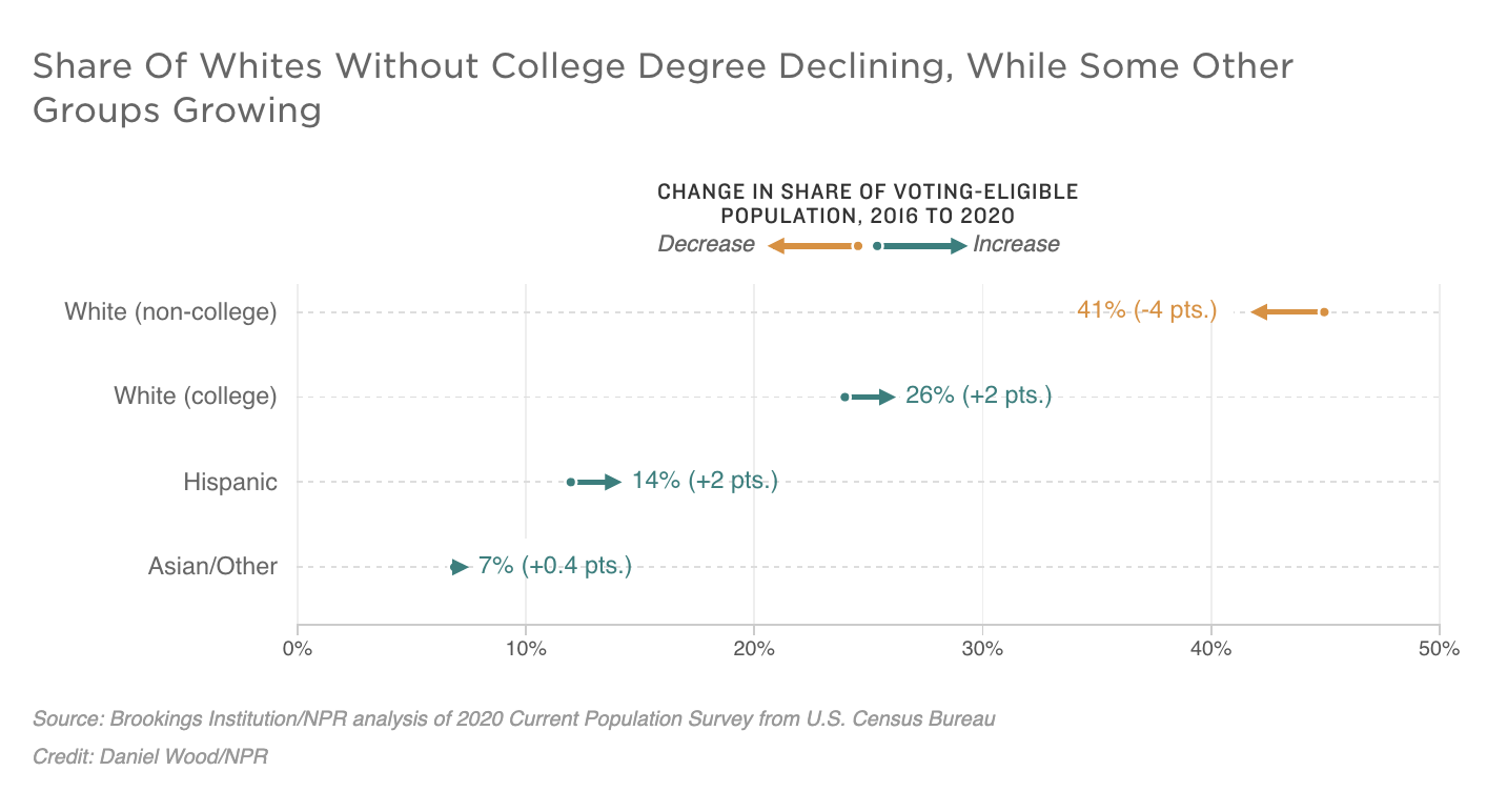 Share Of Whites Without College Degree Declining, While Some Other Groups Growing