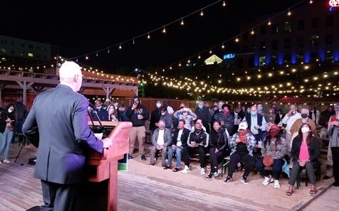 Wilmington Mayor Mike Purzycki addresses supporters
