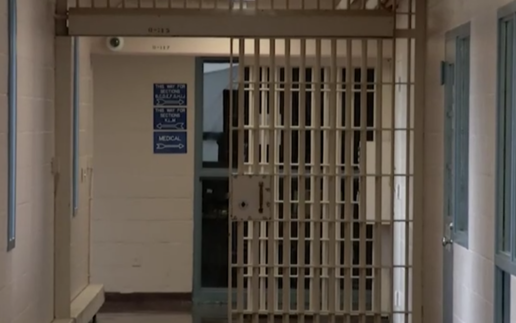 The interior of a New Jersey prison