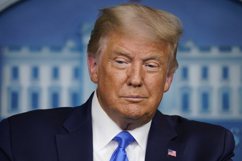At a news conference on Sept. 23, President Trump declined to promise a peaceful transfer of power after the November election. President Trump speaks in the White House briefing room