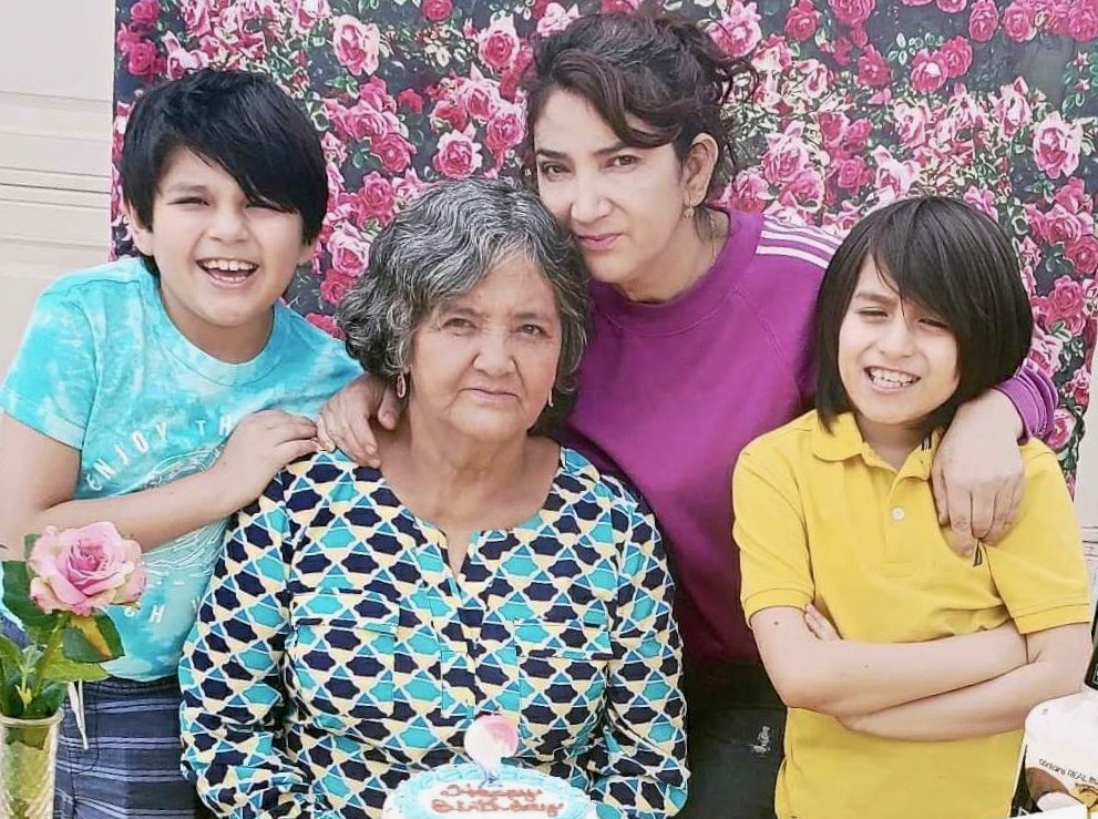 bertha gonzalez Bertha Gonzalez (middle right), her mother Floria and her twin sons Sebastián and Santiago at her mother’s 70th birthday this April. Floria contracted the coronavirus in July. (Courtesy of Bertha Gonzalez)
