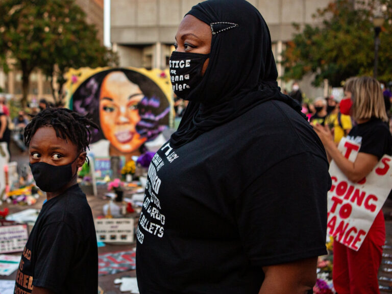 People protest a Kentucky grand jurys indictment of one of three police officers in the killing of Breonna Taylor, but not for her death
