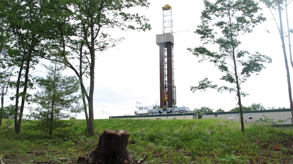 A gas rig in the Tiadaghton State Forest