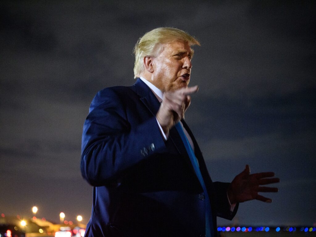 President Trump vociferously denied a report by The Atlantic that he has privately denigrated people who serve in the U.S. military. (Mandel Ngan/AFP via Getty Images)