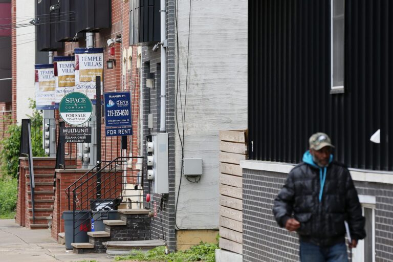 Student housing is advertised in North Philadelphia