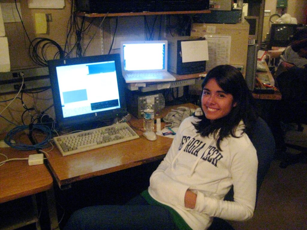 nicole-cabrera-salazar Nicole Cabrera Salazar at the University of Hawaii 2.2-meter telescope on Mauna Kea, Hawaii in 2008.