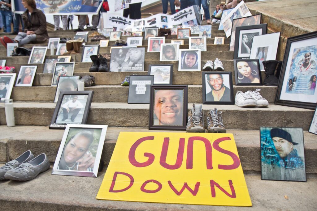 2018-6-11-k-paynter-anti-gun-violence-rally-4 An anti-gun violence rally was held on the steps of the Philadelphia Art Museum in June 2018. (Kimberly Paynter/WHYY)