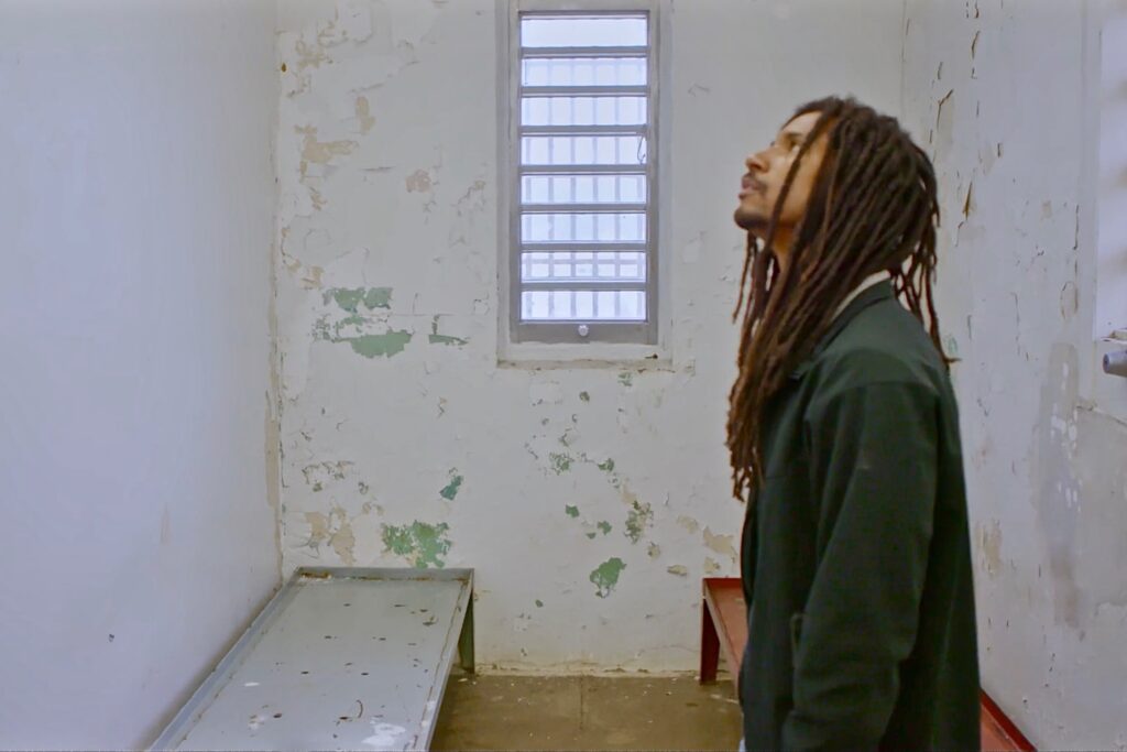 2020 10 22-screenshot-move documentary 2 In the new MOVE documentary, '40 Years a Prisoner,' Mike Africa, Jr., visits the prison cell where he was born. (Screenshot from 40 Years a Prisoner)