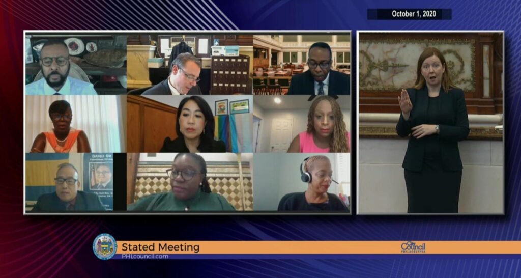 5f761652dd369.image Philadelphia City Council convenes on Thursday via video chat. (Screenshot)