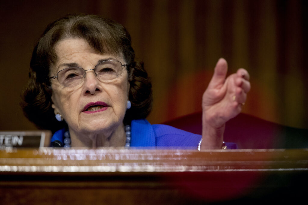 In this June 9, 2020, file photo ranking member Sen. Dianne Feinstein, D-Calif., speaks during a Senate Judiciary Committee hearing on Capitol Hill in Washington. (AP Photo/Andrew Harnik, Pool)