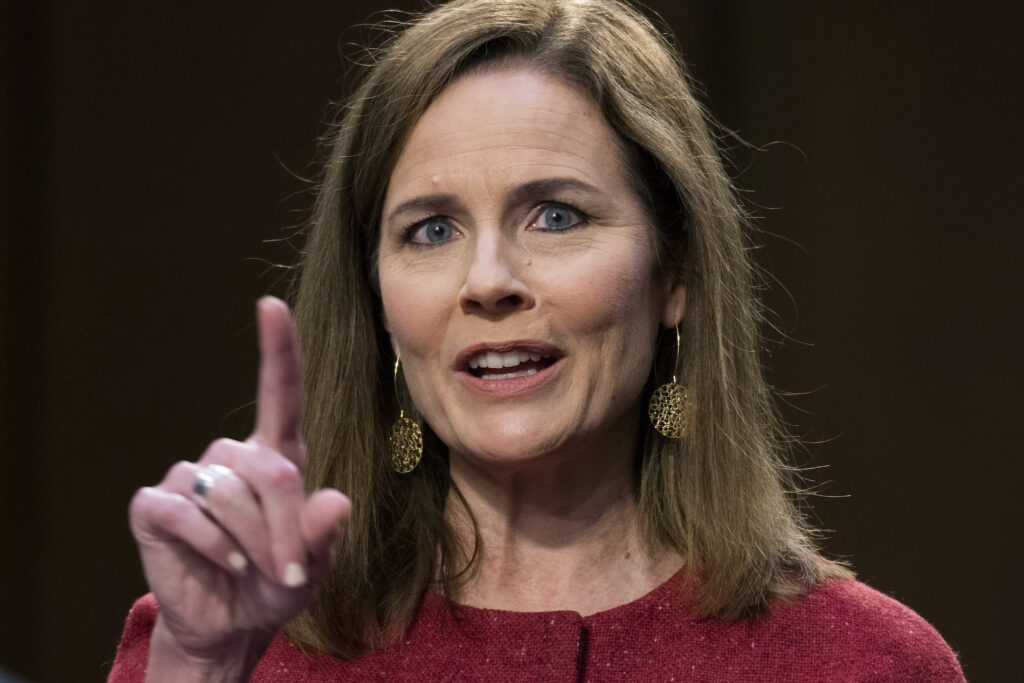 Supreme Court Barrett Supreme Court justice nominee Amy Coney Barrett testifies on the second day of her Senate Judiciary Committee confirmation hearing
