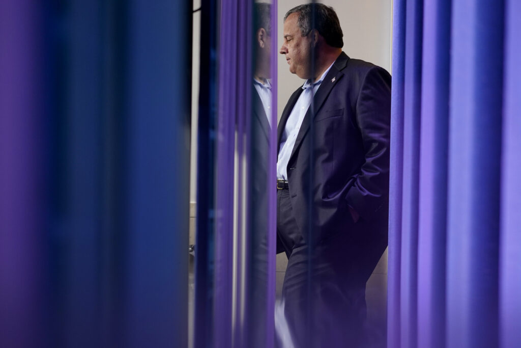 Chirs Christie In this Sept. 27, 2020, file photo former New Jersey Gov. Chris Christie, arrives for a news conference at the White House in Washington, with President Donald Trump. (AP Photo/Carolyn Kaster)