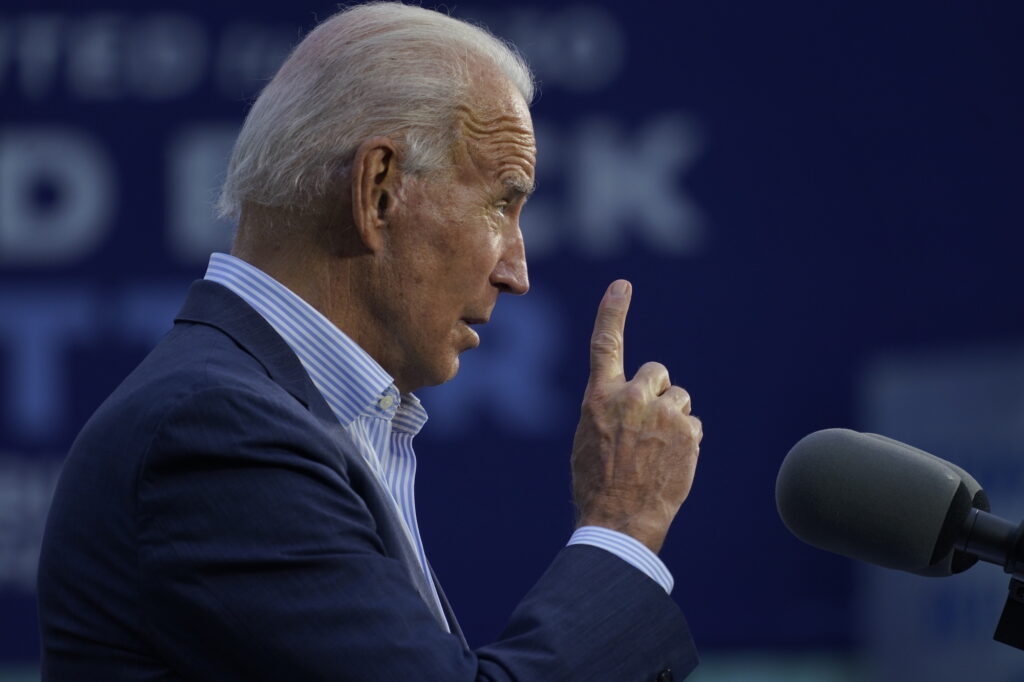 Joe Biden Democratic presidential candidate former Vice President Joe Biden speaks at the Plumbers Local Union No. 27 training center,
