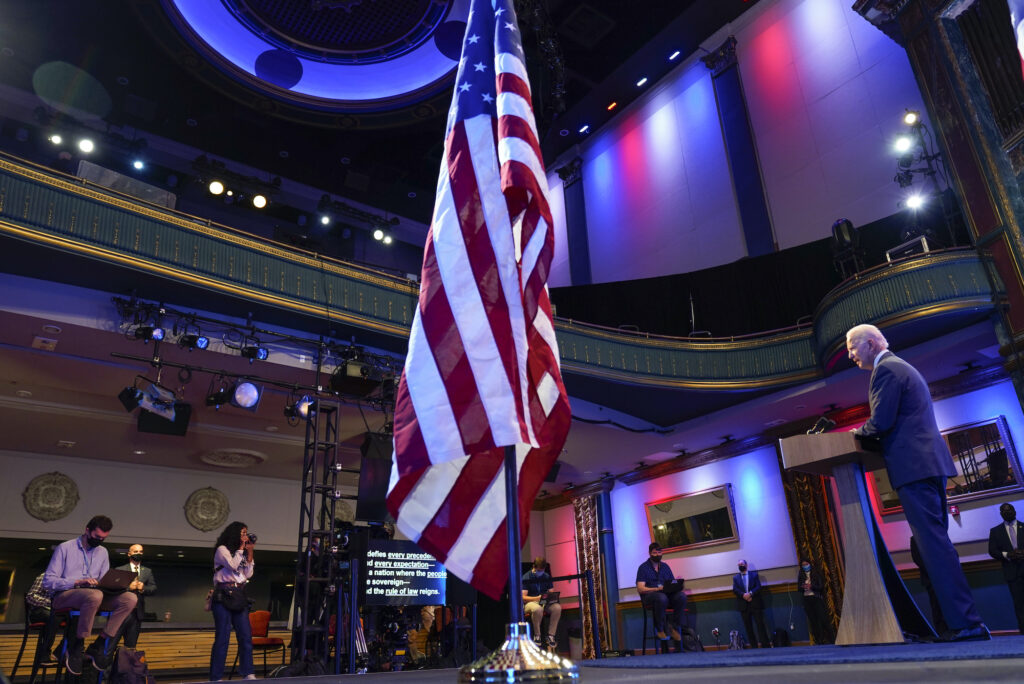Joe Biden gives a speech at The Queen Theater Joe Biden gives a speech at The Queen Theater