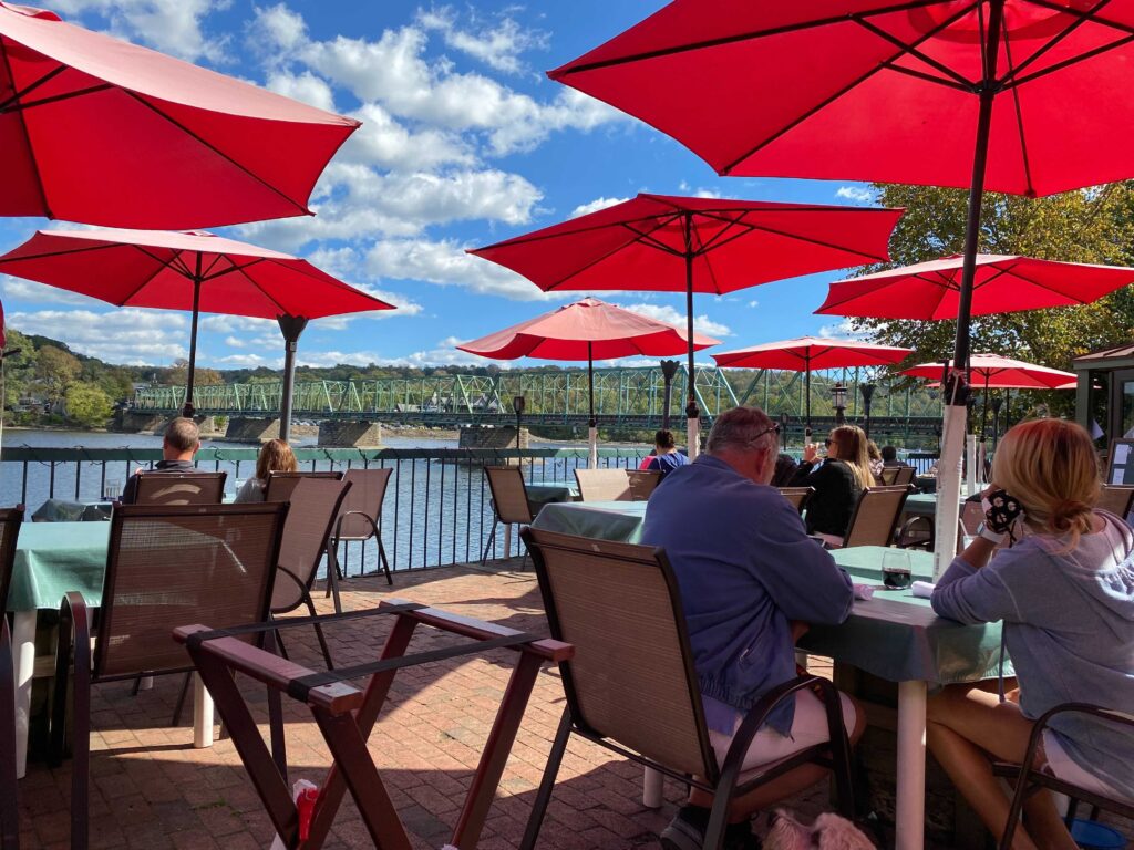 IMG_1649 Socially distanced outdoor dining in early October in New Hope. (Joanne McLaughlin/WHYY)