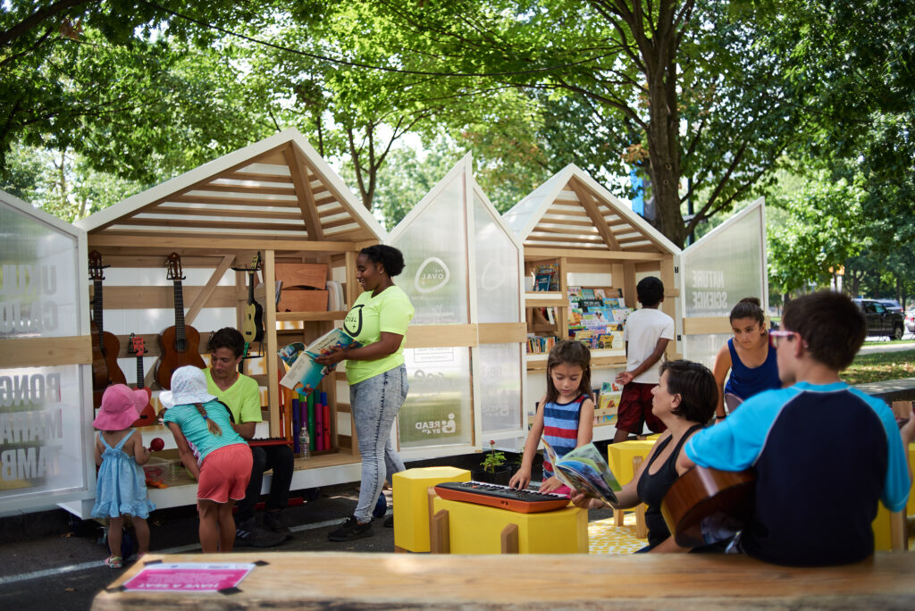 Make at The Oval+ An outdoor reading and music room