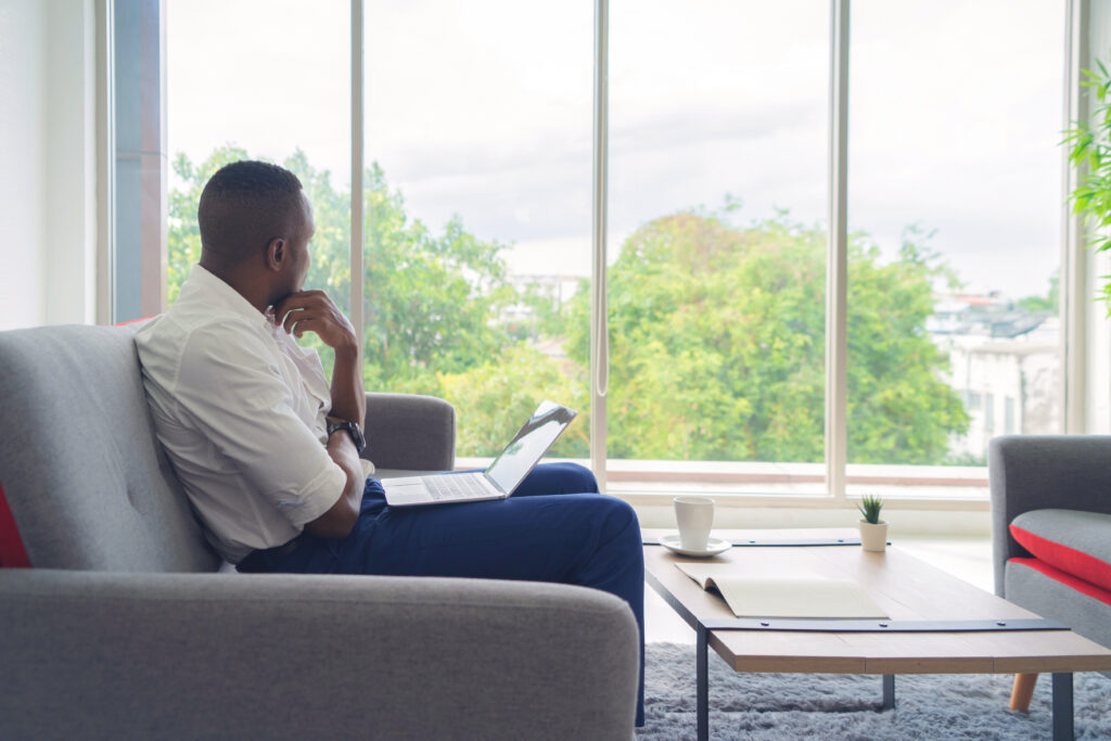 Business Black American Man, African Person Working From Home, T (Tampatra/Big Stock)