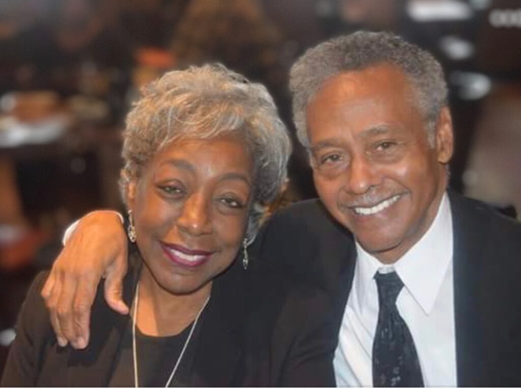booker and patsy baxter rowe Booker Rowe is pictured with his wife, Dr. Patsy Baxter Rowe, who is also a musician and wrote about his career for the orchestra. (Courtesy of Booker Rowe)