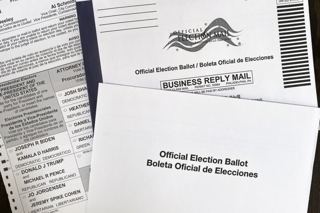 mailballot-bothenvelopes Pennsylvania's mail ballot is pictured alongside both its envelopes.