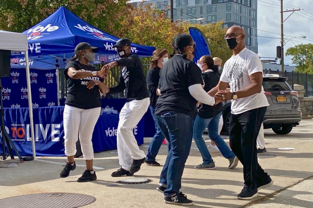 2020 10 24-provided-philadelphia-painted bride gotv campaign People salsa dancing outside